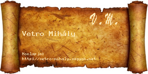 Vetro Mihály névjegykártya
