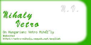 mihaly vetro business card